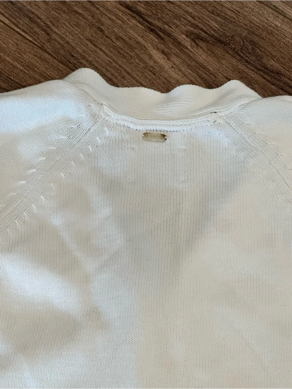 New! Scotch & Soda Amsterdam White Cardigan with Green Trim Small - Picture 10 of 11